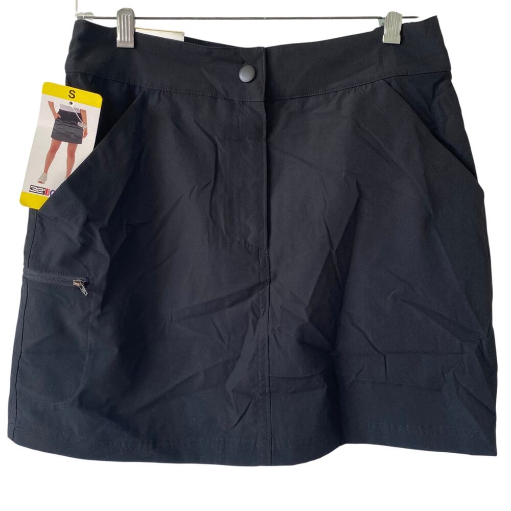 NEW 32 DEGREES COOL Black Skort Skirt Size Small Pockets Elastic Waist in Back